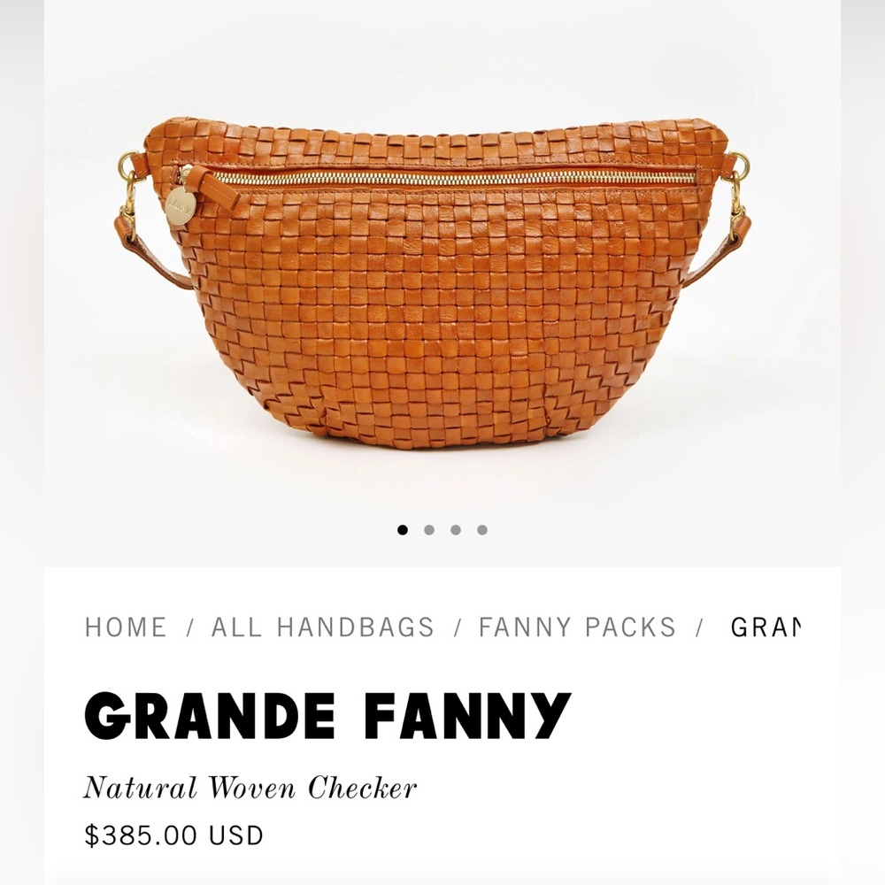 Clare V. Grande Fanny - natural woven checker